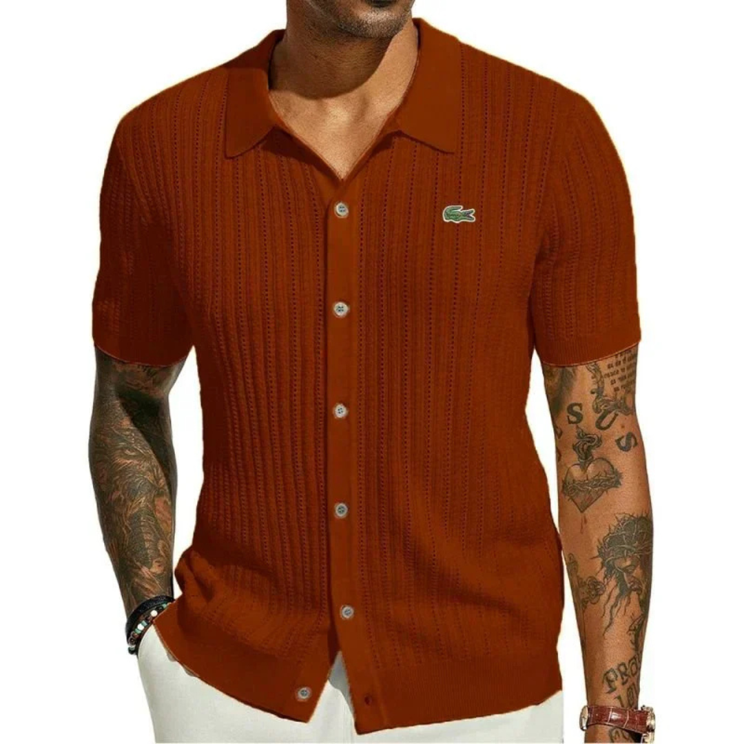 Elegant Knit Polo Shirt